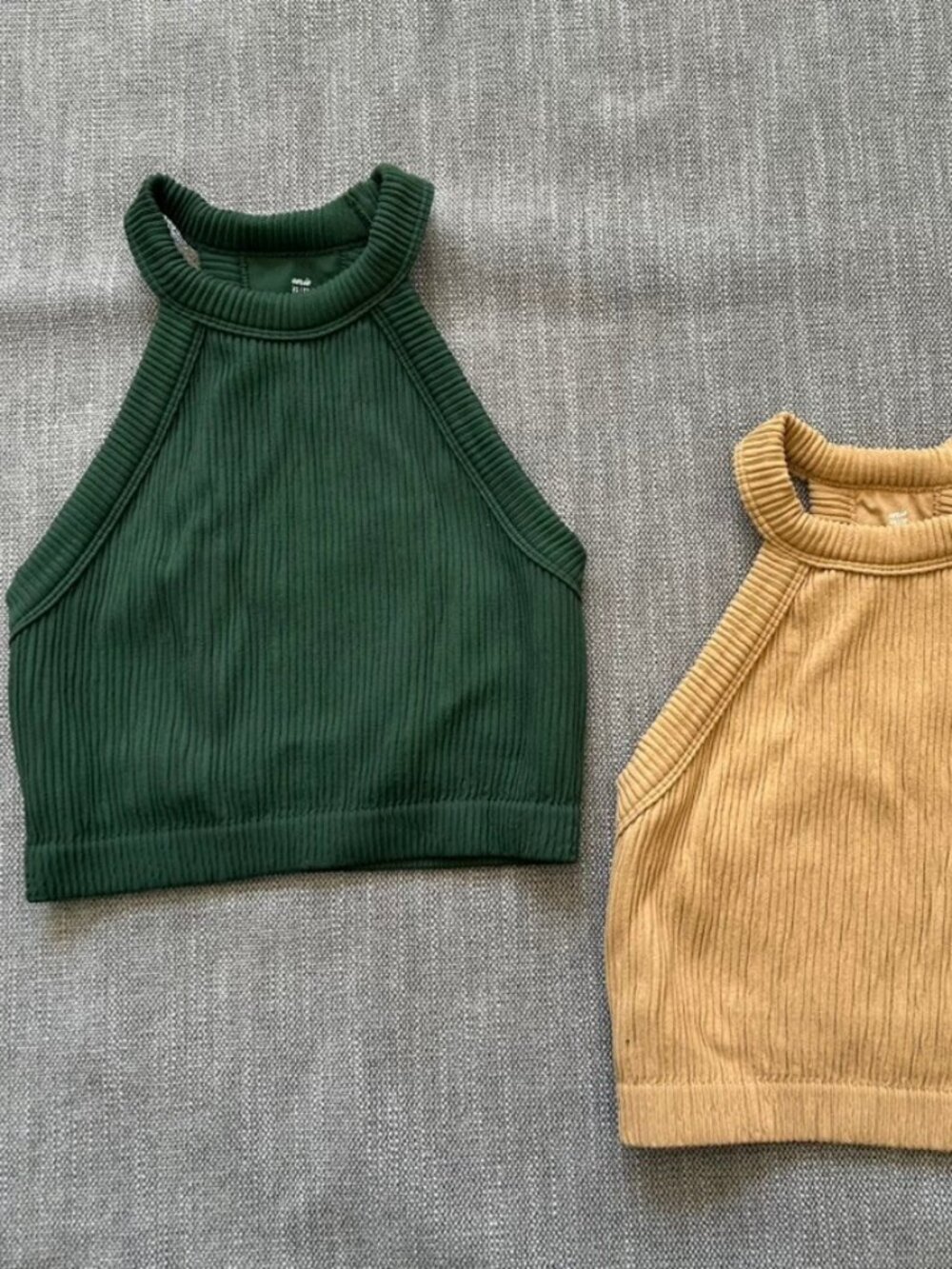 Lot of 2 Aerie Ribbed Tops Racerback Athleisure Sleeveless Cropped XS Y2K Style